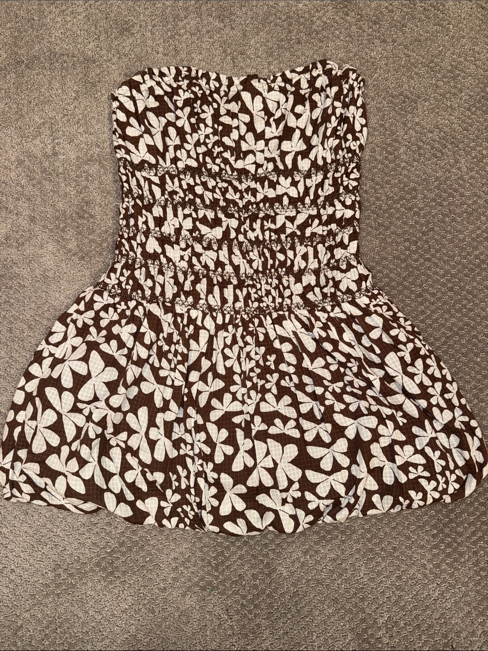 NWT Free People Annalise Brown Floral Dress Size Large